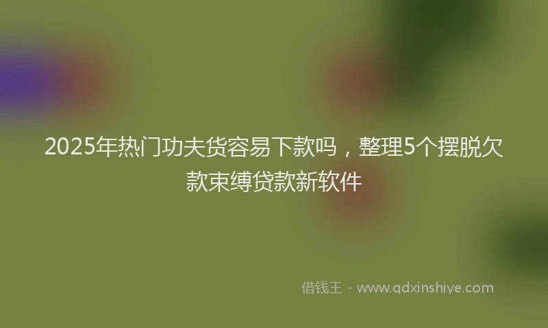 2025年热门功夫货容易下款吗，整理5个摆脱欠款束缚贷款新软件