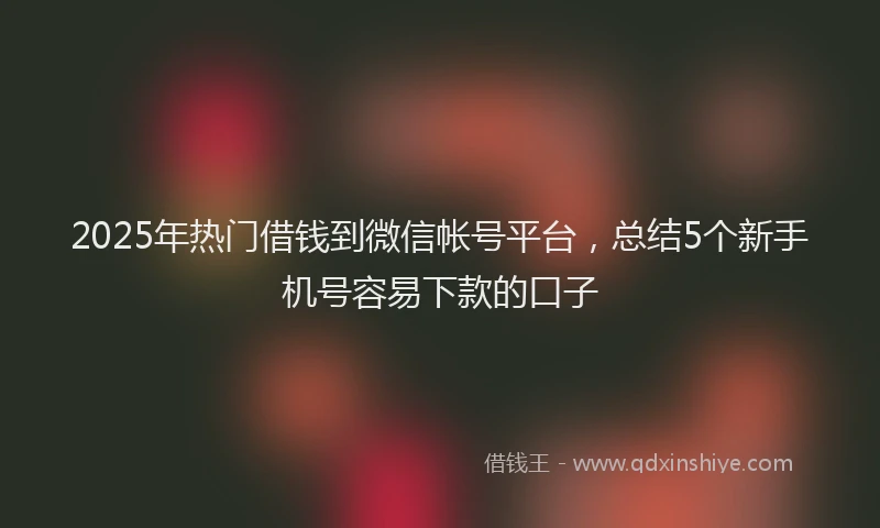 2025年热门借钱到微信帐号平台，总结5个新手机号容易下款的口子