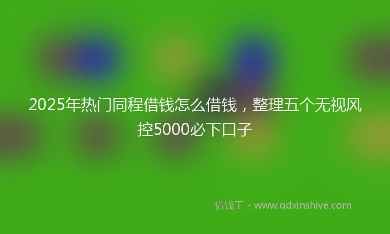 2025年热门同程借钱怎么借钱，整理五个无视风控5000必下口子