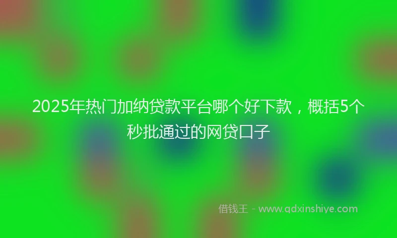 2025年热门加纳贷款平台哪个好下款，概括5个秒批通过的网贷口子
