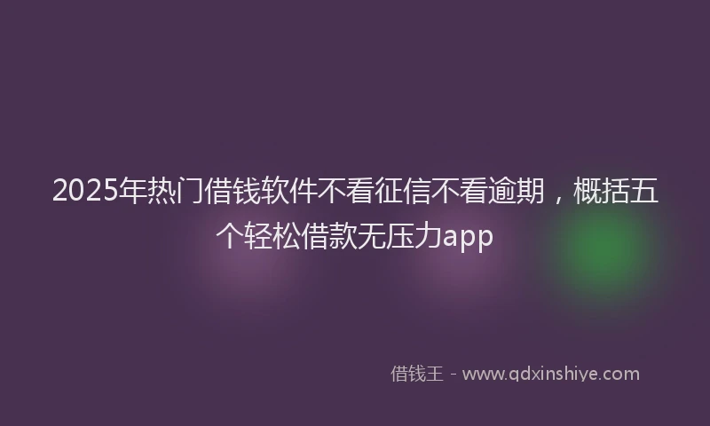 2025年热门借钱软件不看征信不看逾期，概括五个轻松借款无压力app