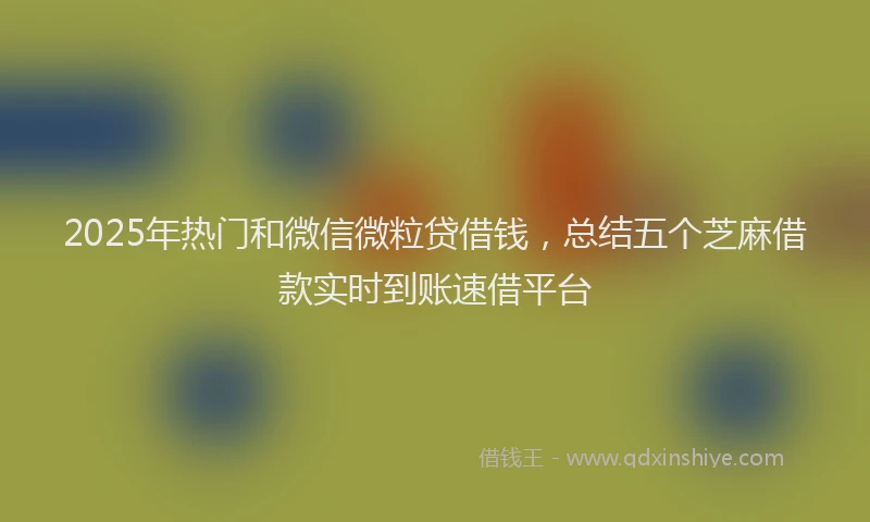 2025年热门和微信微粒贷借钱，总结五个芝麻借款实时到账速借平台