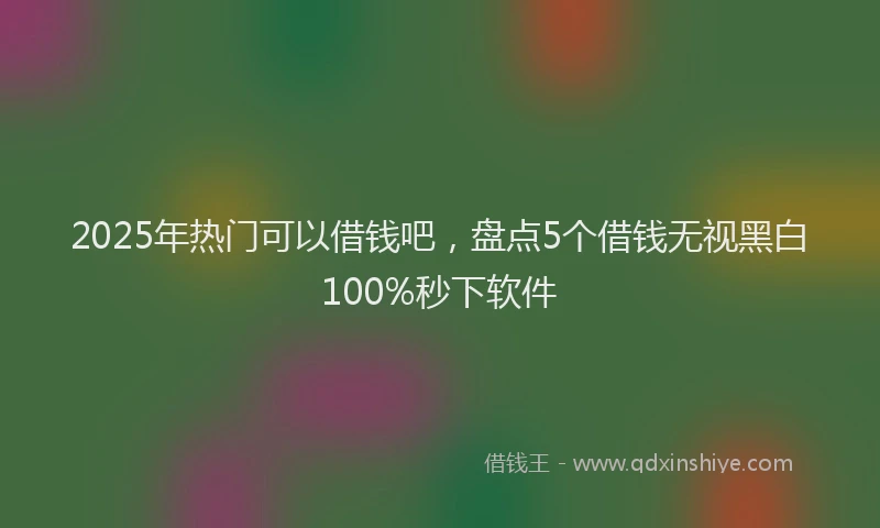 2025年热门可以借钱吧，盘点5个借钱无视黑白100%秒下软件