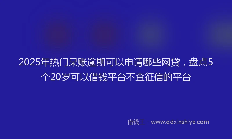 2025年热门呆账逾期可以申请哪些网贷，盘点5个20岁可以借钱平台不查征信的平台