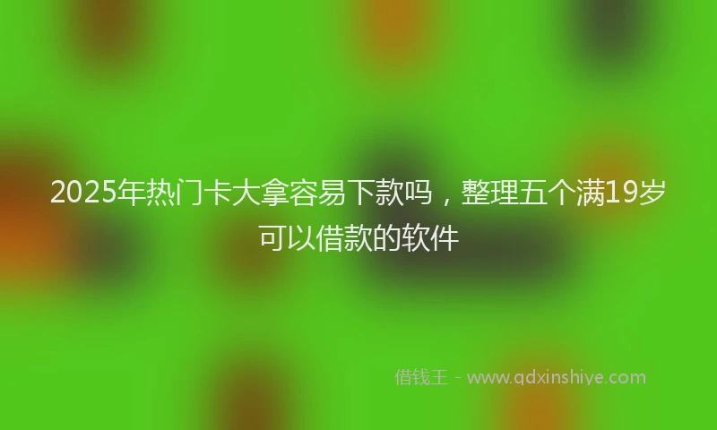2025年热门卡大拿容易下款吗，整理五个满19岁可以借款的软件
