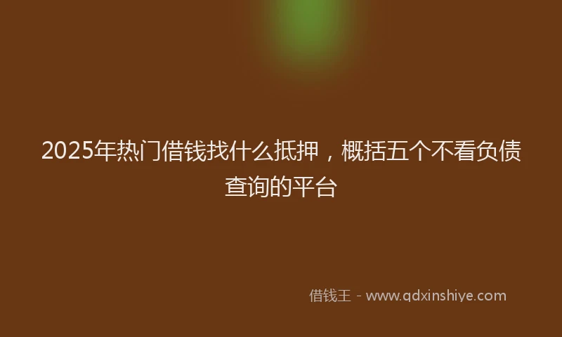 2025年热门借钱找什么抵押，概括五个不看负债查询的平台