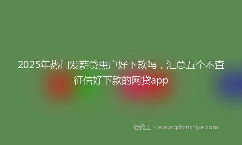 2025年热门发薪贷黑户好下款吗，汇总五个不查征信好下款的网贷app