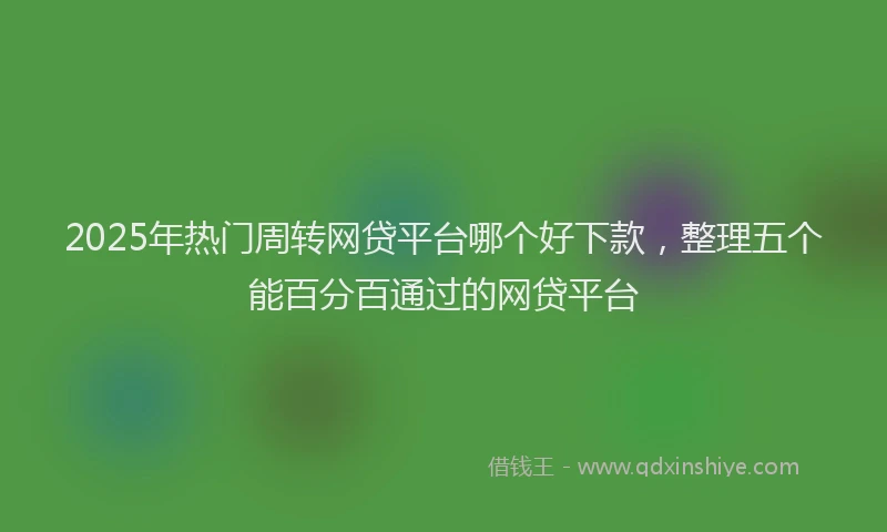 2025年热门周转网贷平台哪个好下款，整理五个能百分百通过的网贷平台