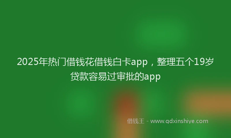 2025年热门借钱花借钱白卡app，整理五个19岁贷款容易过审批的app