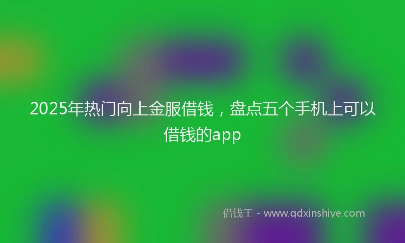 2025年热门向上金服借钱，盘点五个手机上可以借钱的app
