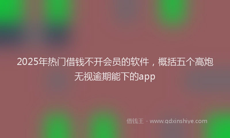 2025年热门借钱不开会员的软件，概括五个高炮无视逾期能下的app