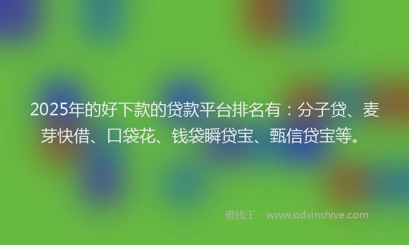 2025年的好下款的贷款平台排名有：分子贷、麦芽快借、口袋花、钱袋瞬贷宝、甄信贷宝等。