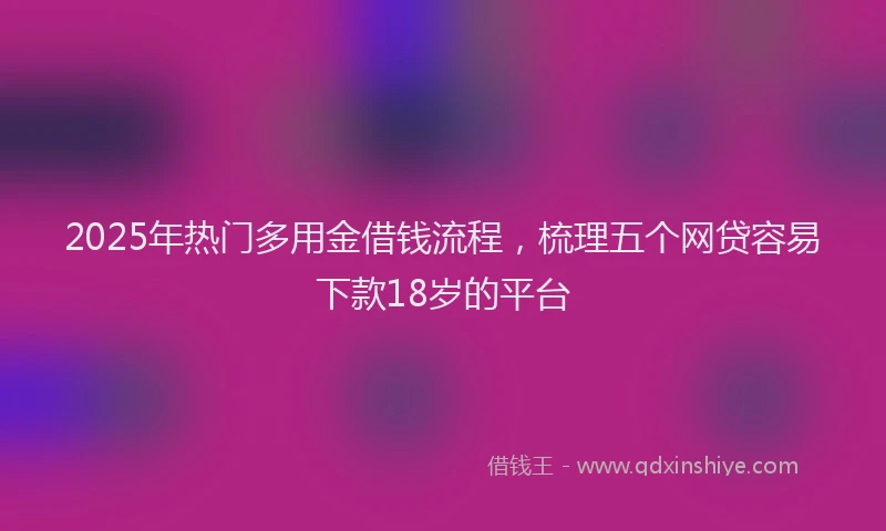 2025年热门多用金借钱流程，梳理五个网贷容易下款18岁的平台