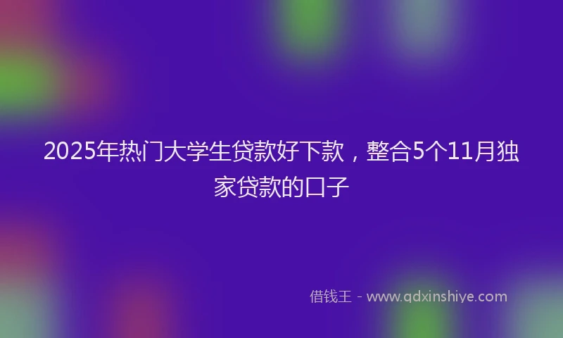 2025年热门大学生贷款好下款，整合5个11月独家贷款的口子