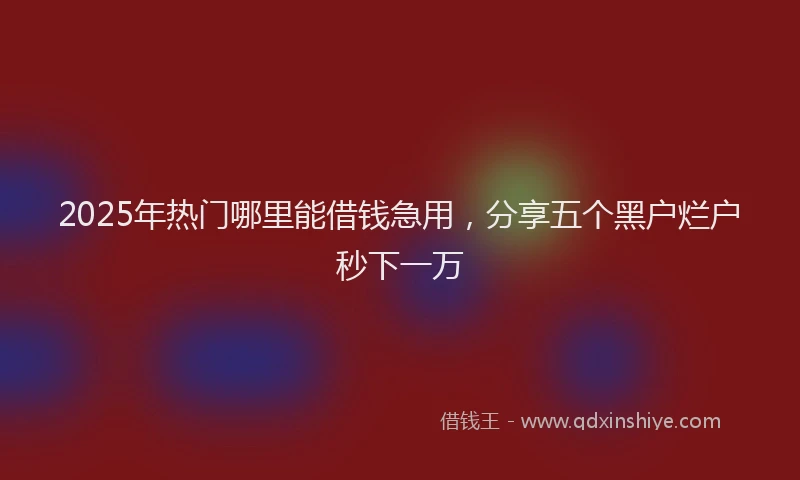 2025年热门哪里能借钱急用，分享五个黑户烂户秒下一万