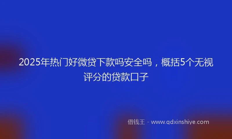 2025年热门好微贷下款吗安全吗，概括5个无视评分的贷款口子