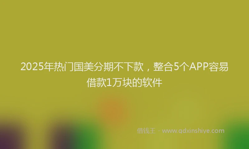 2025年热门国美分期不下款，整合5个APP容易借款1万块的软件