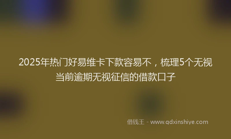 2025年热门好易维卡下款容易不，梳理5个无视当前逾期无视征信的借款口子