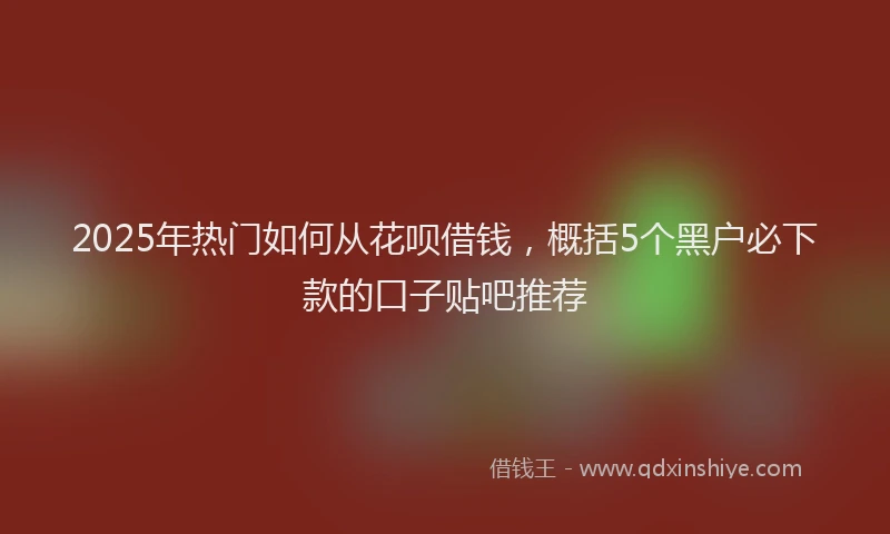 2025年热门如何从花呗借钱，概括5个黑户必下款的口子贴吧推荐