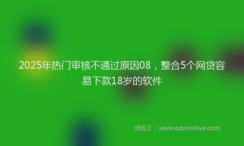 2025年热门审核不通过原因08，整合5个网贷容易下款18岁的软件