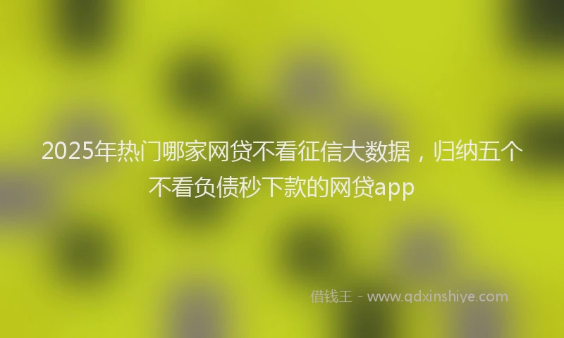 2025年热门哪家网贷不看征信大数据，归纳五个不看负债秒下款的网贷app