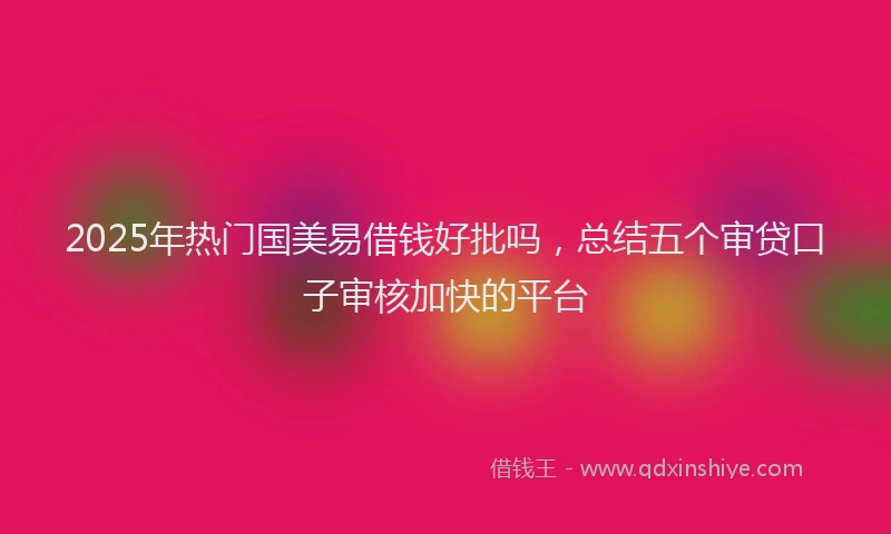 2025年热门国美易借钱好批吗，总结五个审贷口子审核加快的平台