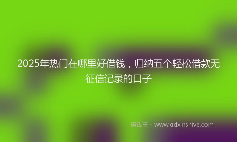 2025年热门在哪里好借钱，归纳五个轻松借款无征信记录的口子
