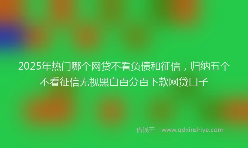 2025年热门哪个网贷不看负债和征信，归纳五个不看征信无视黑白百分百下款网贷口子