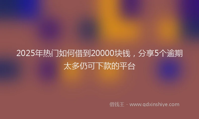 2025年热门如何借到20000块钱，分享5个逾期太多仍可下款的平台