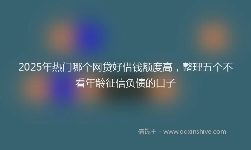 2025年热门哪个网贷好借钱额度高，整理五个不看年龄征信负债的口子
