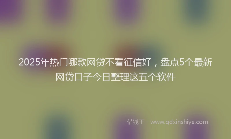 2025年热门哪款网贷不看征信好，盘点5个最新网贷口子今日整理这五个软件