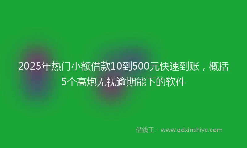 2025年热门小额借款10到500元快速到账，概括5个高炮无视逾期能下的软件