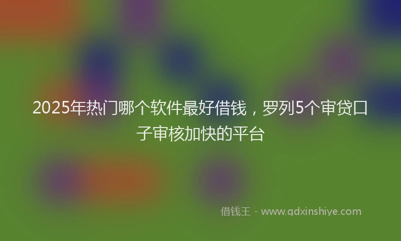 2025年热门哪个软件最好借钱，罗列5个审贷口子审核加快的平台