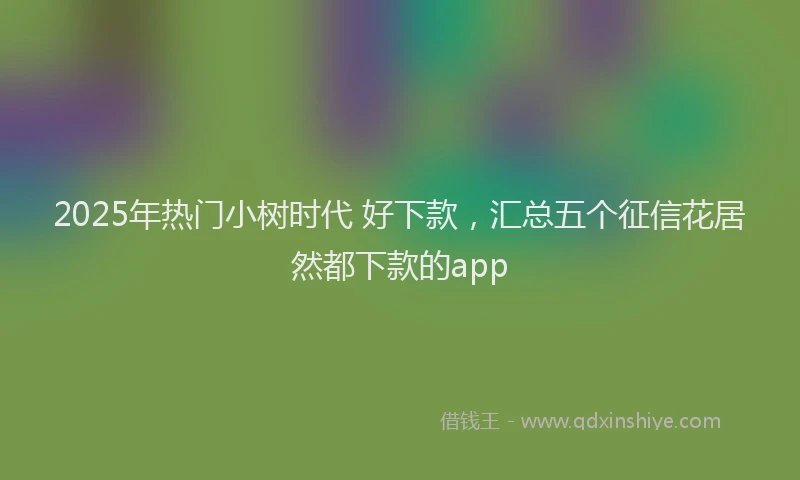 2025年热门小树时代 好下款,汇总五个征信花居然都下款的app