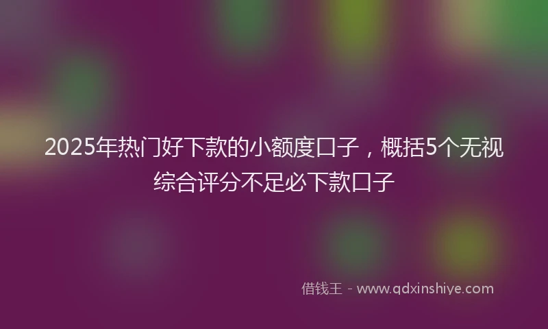 2025年热门好下款的小额度口子，概括5个无视综合评分不足必下款口子