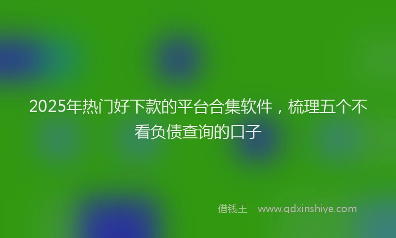 2025年热门好下款的平台合集软件，梳理五个不看负债查询的口子