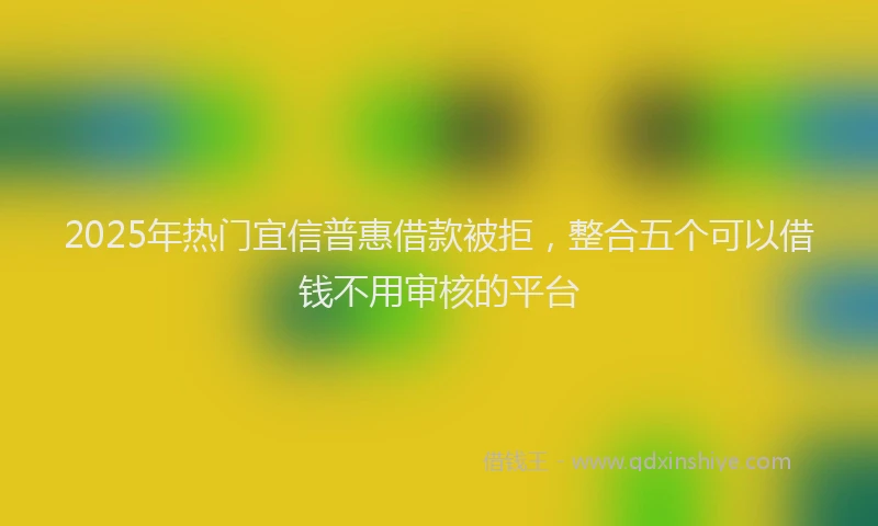 2025年热门宜信普惠借款被拒，整合五个可以借钱不用审核的平台