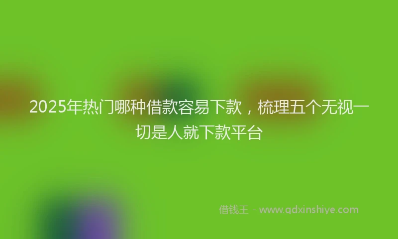2025年热门哪种借款容易下款，梳理五个无视一切是人就下款平台