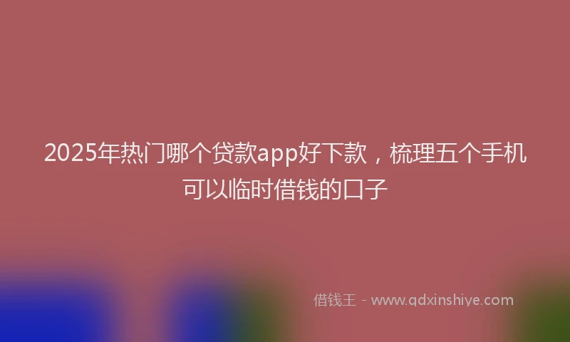 2025年热门哪个贷款app好下款，梳理五个手机可以临时借钱的口子