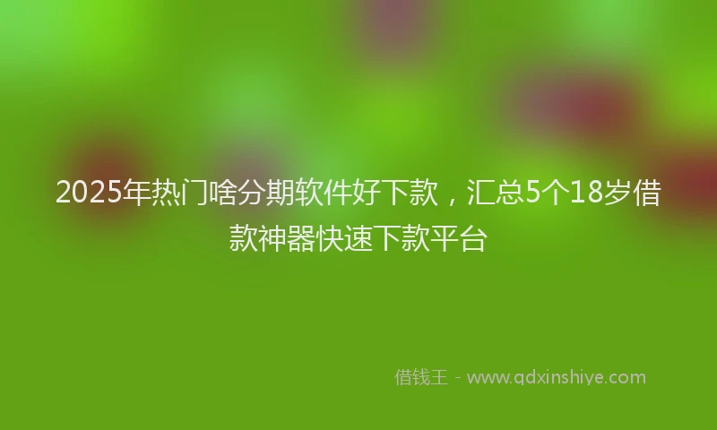 2025年热门啥分期软件好下款，汇总5个18岁借款神器快速下款平台
