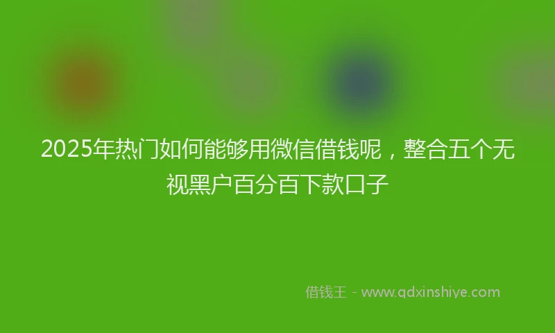 2025年热门如何能够用微信借钱呢，整合五个无视黑户百分百下款口子
