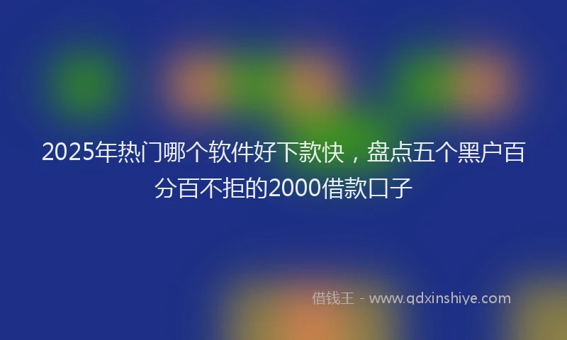 2025年热门哪个软件好下款快，盘点五个黑户百分百不拒的2000借款口子