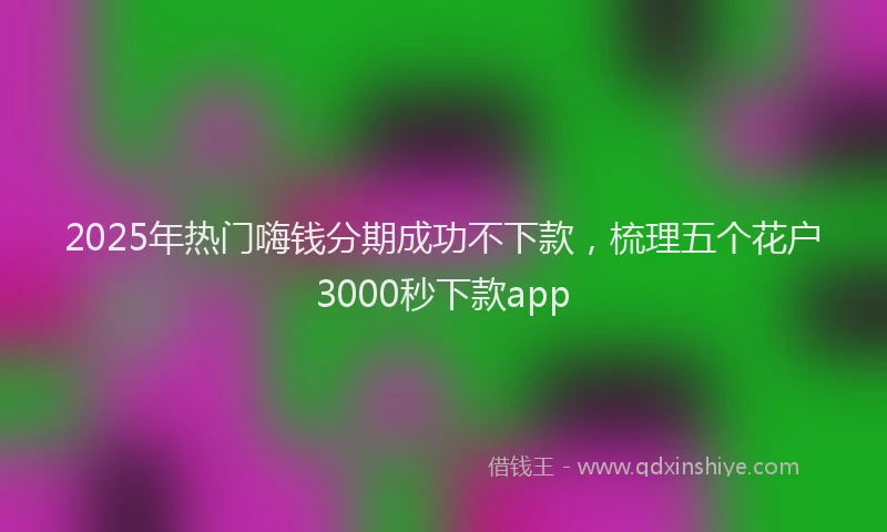 2025年热门嗨钱分期成功不下款，梳理五个花户3000秒下款app