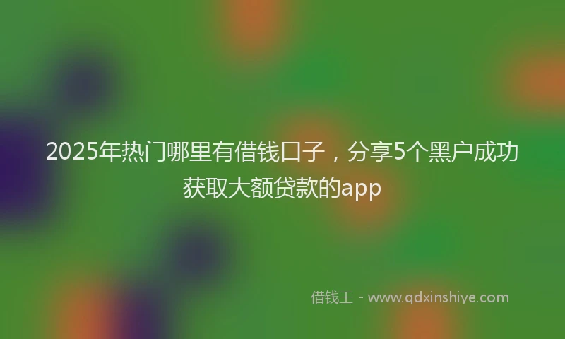 2025年热门哪里有借钱口子，分享5个黑户成功获取大额贷款的app