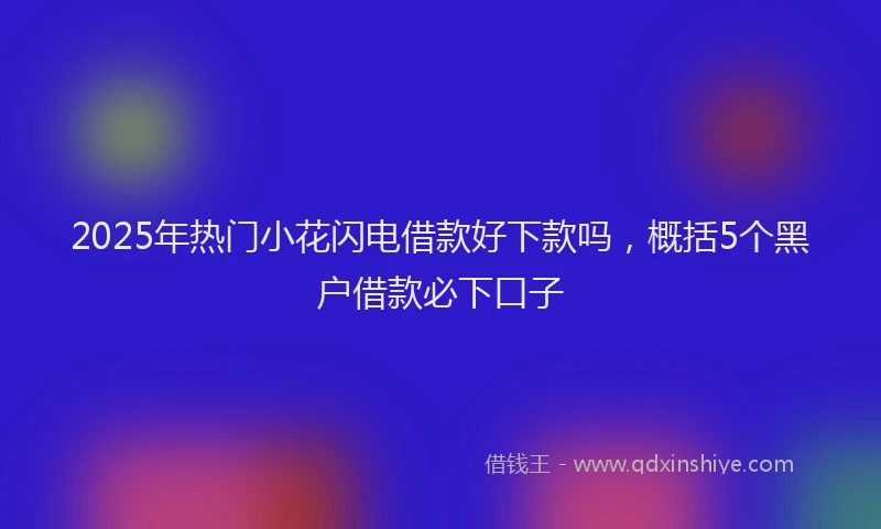 2025年热门小花闪电借款好下款吗，概括5个黑户借款必下口子