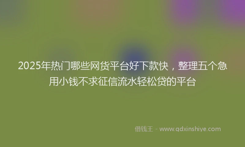 2025年热门哪些网货平台好下款快，整理五个急用小钱不求征信流水轻松贷的平台