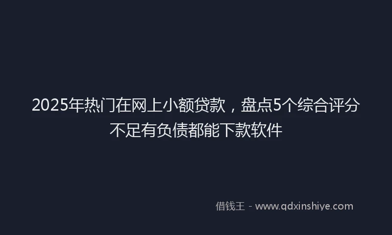 2025年热门在网上小额贷款，盘点5个综合评分不足有负债都能下款软件