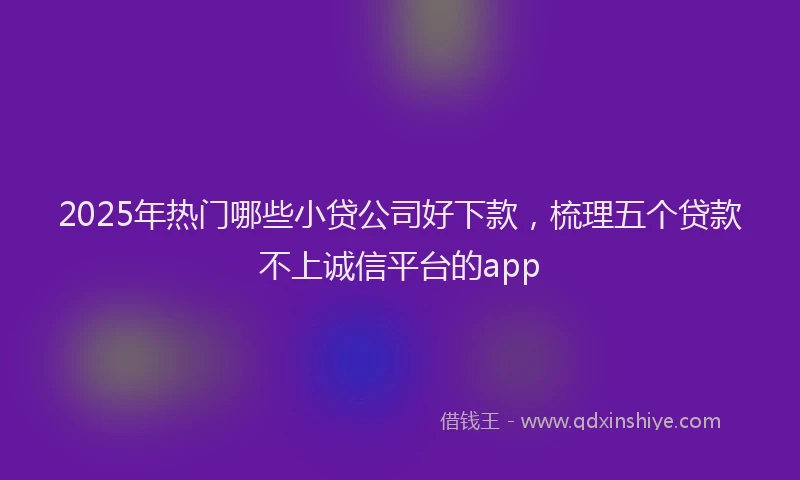 2025年热门哪些小贷公司好下款，梳理五个贷款不上诚信平台的app