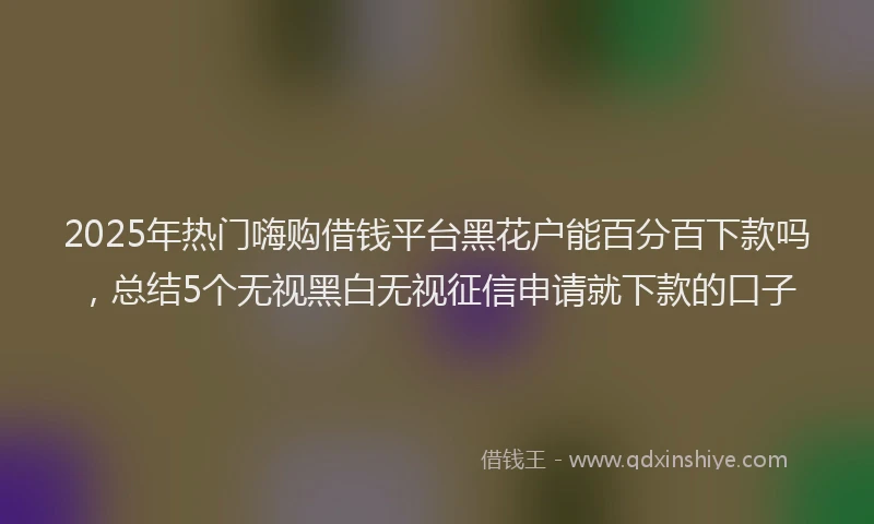 2025年热门嗨购借钱平台黑花户能百分百下款吗，总结5个无视黑白无视征信申请就下款的口子