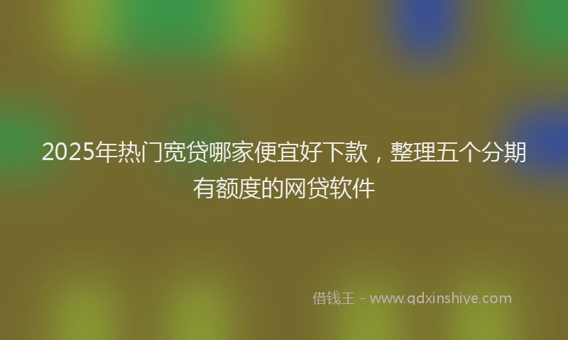 2025年热门宽贷哪家便宜好下款，整理五个分期有额度的网贷软件